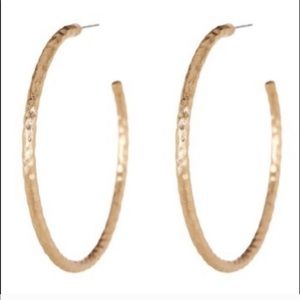 Rivka Friedman 50mm Hammered Satin Hoop Earrings